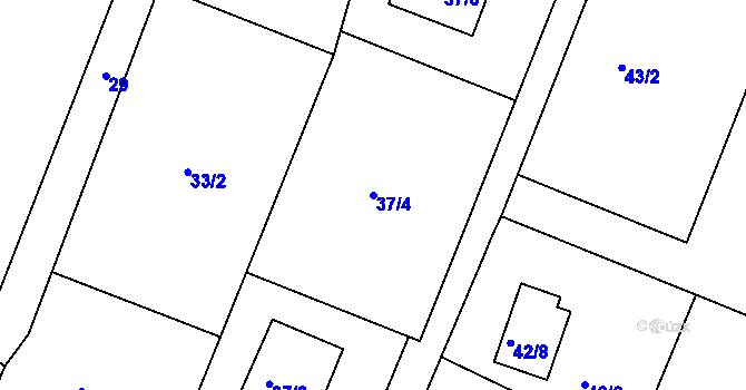 Parcela st. 37/4 v KÚ Dobrá u Frýdku-Místku, Katastrální mapa