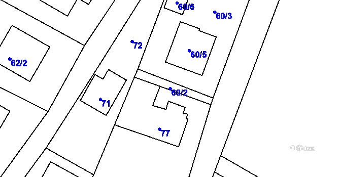 Parcela st. 60/2 v KÚ Dobrá u Frýdku-Místku, Katastrální mapa