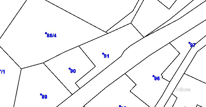 Parcela st. 91 v KÚ Dobrá u Frýdku-Místku, Katastrální mapa