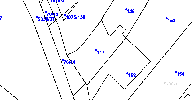 Parcela st. 147 v KÚ Dobrá u Frýdku-Místku, Katastrální mapa