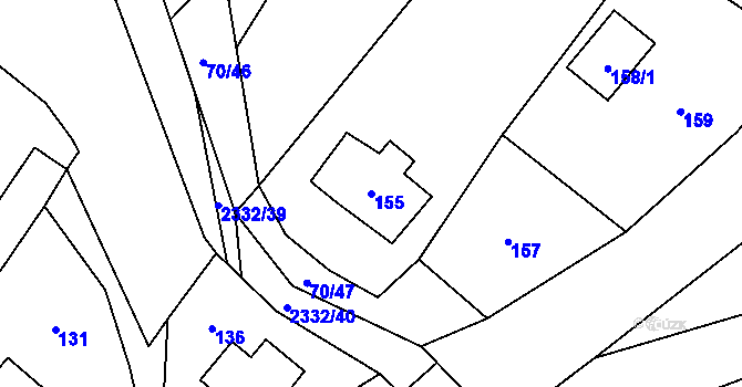 Parcela st. 155 v KÚ Dobrá u Frýdku-Místku, Katastrální mapa