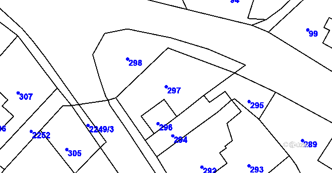 Parcela st. 297 v KÚ Dobrá u Frýdku-Místku, Katastrální mapa