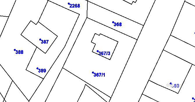 Parcela st. 367/3 v KÚ Dobrá u Frýdku-Místku, Katastrální mapa