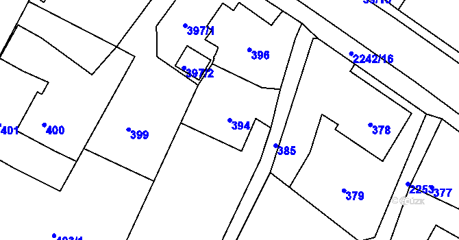 Parcela st. 394 v KÚ Dobrá u Frýdku-Místku, Katastrální mapa