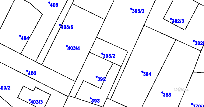 Parcela st. 395/2 v KÚ Dobrá u Frýdku-Místku, Katastrální mapa