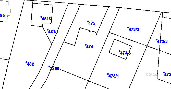Parcela st. 474 v KÚ Dobrá u Frýdku-Místku, Katastrální mapa