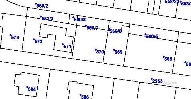 Parcela st. 570 v KÚ Dobrá u Frýdku-Místku, Katastrální mapa