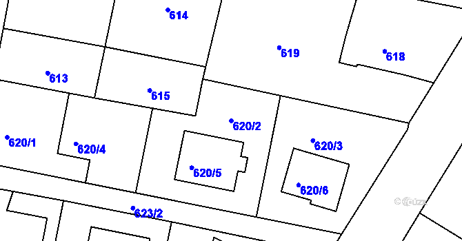 Parcela st. 620/2 v KÚ Dobrá u Frýdku-Místku, Katastrální mapa