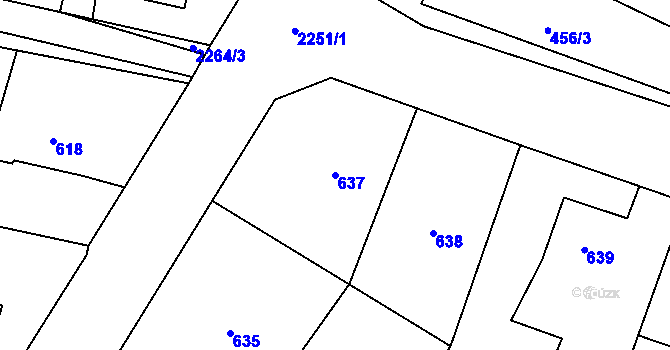 Parcela st. 637 v KÚ Dobrá u Frýdku-Místku, Katastrální mapa