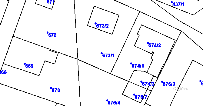 Parcela st. 673/1 v KÚ Dobrá u Frýdku-Místku, Katastrální mapa