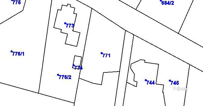Parcela st. 771 v KÚ Dobrá u Frýdku-Místku, Katastrální mapa