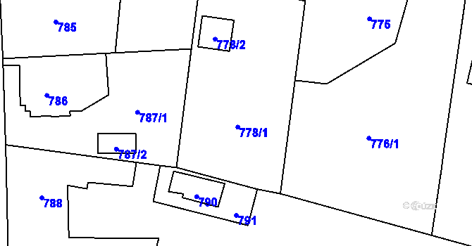 Parcela st. 778 v KÚ Dobrá u Frýdku-Místku, Katastrální mapa