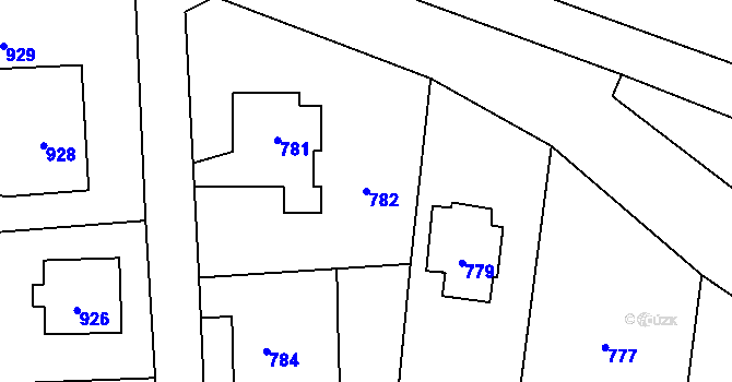 Parcela st. 782 v KÚ Dobrá u Frýdku-Místku, Katastrální mapa