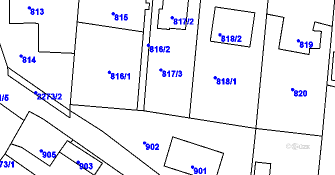 Parcela st. 817/1 v KÚ Dobrá u Frýdku-Místku, Katastrální mapa