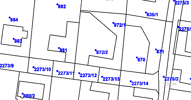 Parcela st. 872/2 v KÚ Dobrá u Frýdku-Místku, Katastrální mapa