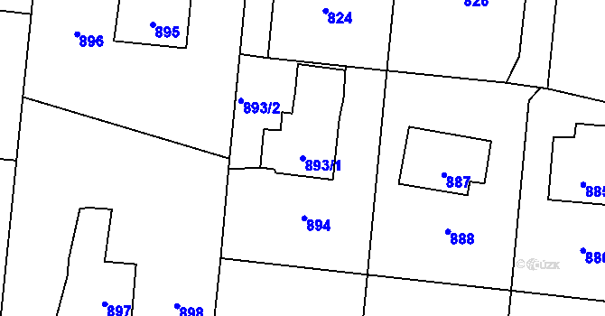 Parcela st. 893/1 v KÚ Dobrá u Frýdku-Místku, Katastrální mapa