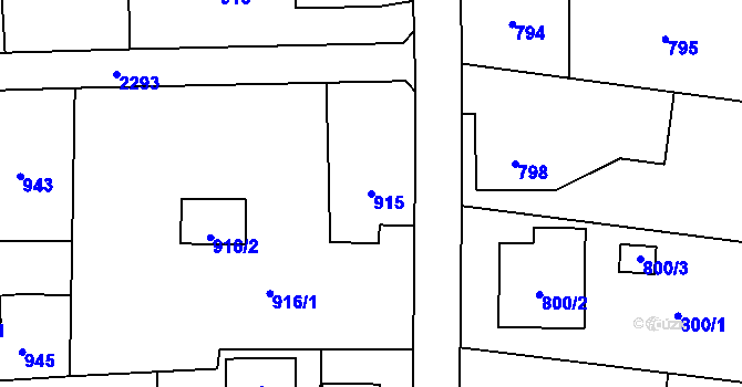Parcela st. 915 v KÚ Dobrá u Frýdku-Místku, Katastrální mapa