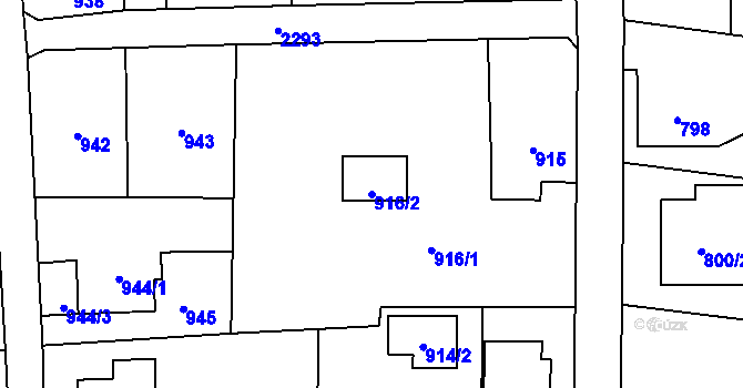 Parcela st. 916/2 v KÚ Dobrá u Frýdku-Místku, Katastrální mapa