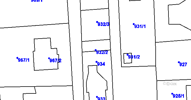 Parcela st. 932/2 v KÚ Dobrá u Frýdku-Místku, Katastrální mapa
