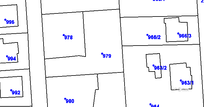 Parcela st. 979 v KÚ Dobrá u Frýdku-Místku, Katastrální mapa