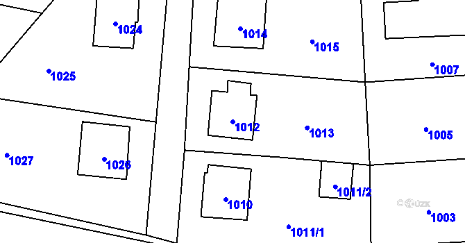 Parcela st. 1012 v KÚ Dobrá u Frýdku-Místku, Katastrální mapa