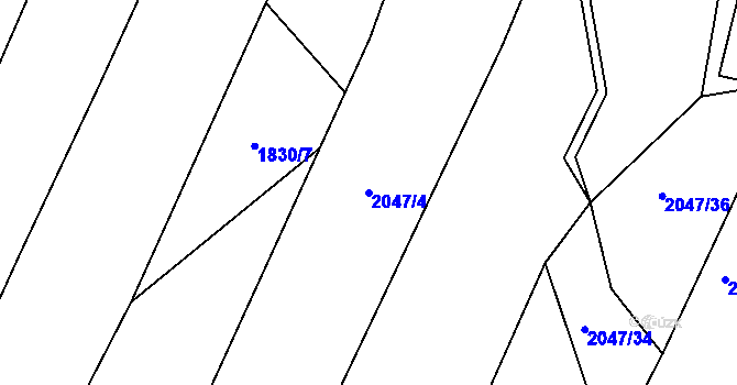 Parcela st. 2047/4 v KÚ Dobrá u Frýdku-Místku, Katastrální mapa