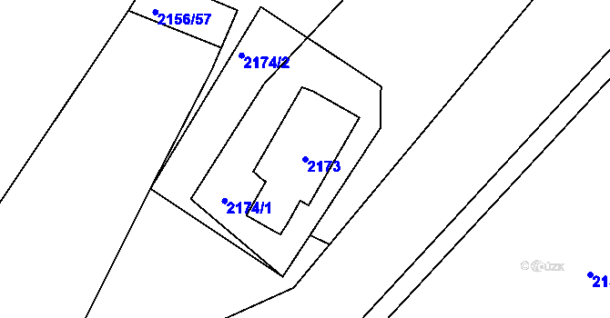 Parcela st. 2173 v KÚ Dobrá u Frýdku-Místku, Katastrální mapa
