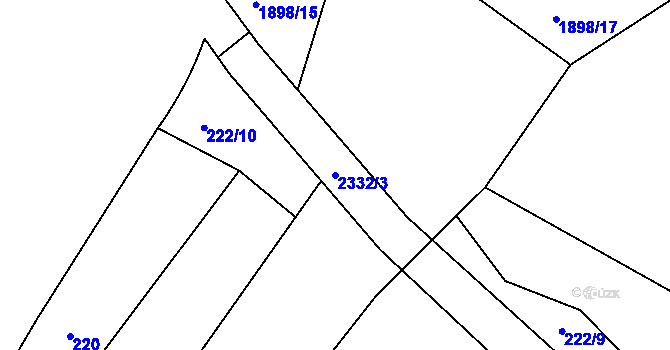Parcela st. 2332/3 v KÚ Dobrá u Frýdku-Místku, Katastrální mapa