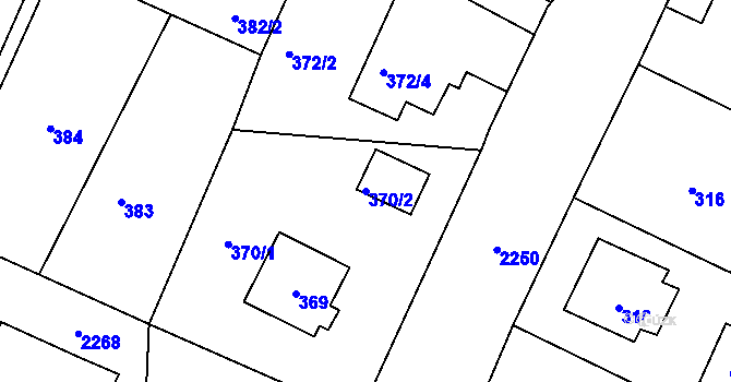 Parcela st. 370/2 v KÚ Dobrá u Frýdku-Místku, Katastrální mapa