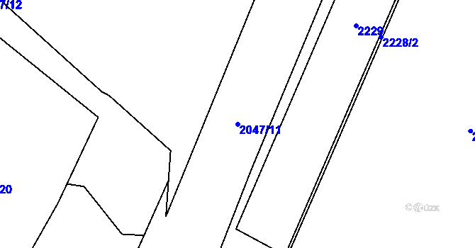 Parcela st. 2047/11 v KÚ Dobrá u Frýdku-Místku, Katastrální mapa