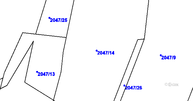 Parcela st. 2047/14 v KÚ Dobrá u Frýdku-Místku, Katastrální mapa