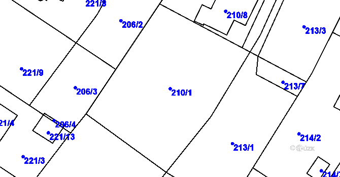 Parcela st. 210/1 v KÚ Dobrá u Frýdku-Místku, Katastrální mapa