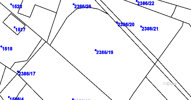 Parcela st. 2386/19 v KÚ Dobrá u Frýdku-Místku, Katastrální mapa
