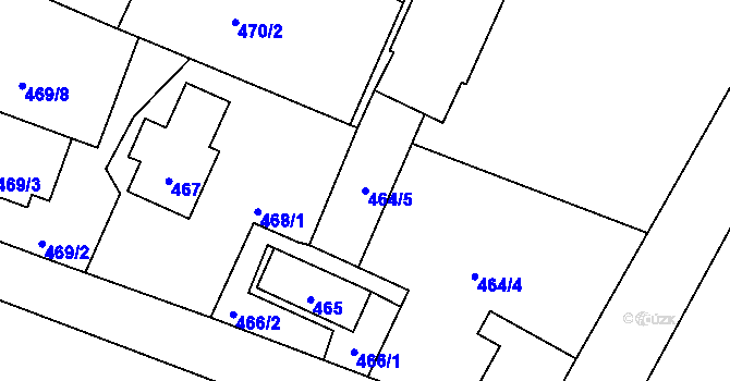 Parcela st. 464/5 v KÚ Dobrá u Frýdku-Místku, Katastrální mapa