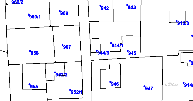 Parcela st. 944/3 v KÚ Dobrá u Frýdku-Místku, Katastrální mapa
