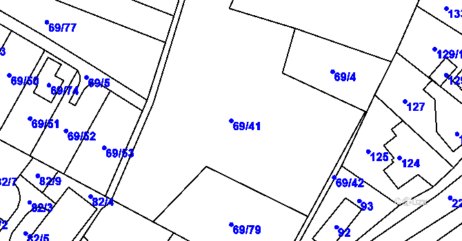 Parcela st. 69/41 v KÚ Dobrá u Frýdku-Místku, Katastrální mapa