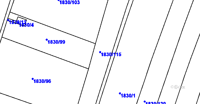 Parcela st. 1830/115 v KÚ Dobrá u Frýdku-Místku, Katastrální mapa