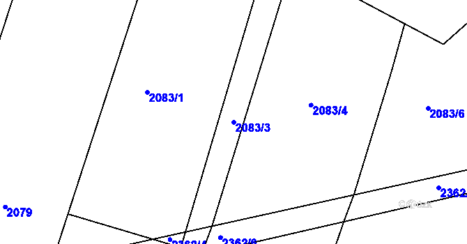Parcela st. 2083/3 v KÚ Dobrá u Frýdku-Místku, Katastrální mapa