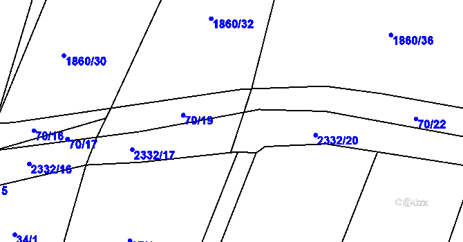 Parcela st. 2332/18 v KÚ Dobrá u Frýdku-Místku, Katastrální mapa