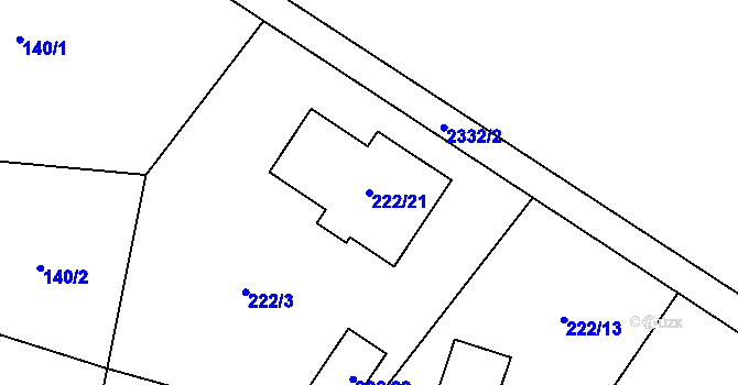 Parcela st. 222/21 v KÚ Dobrá u Frýdku-Místku, Katastrální mapa