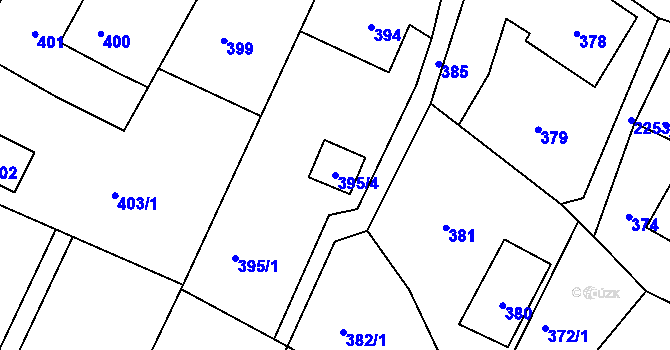 Parcela st. 395/4 v KÚ Dobrá u Frýdku-Místku, Katastrální mapa