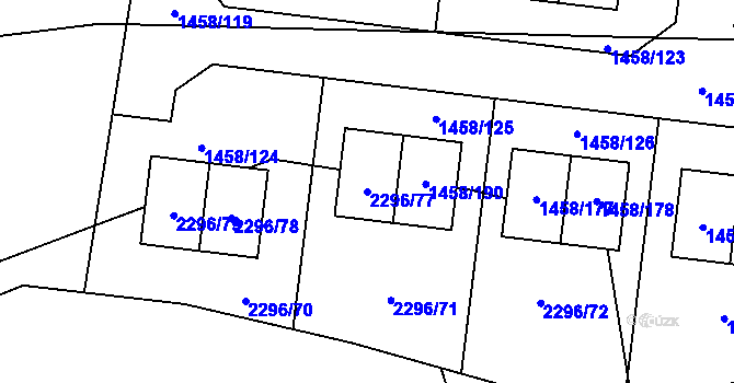 Parcela st. 2296/77 v KÚ Dobrá u Frýdku-Místku, Katastrální mapa