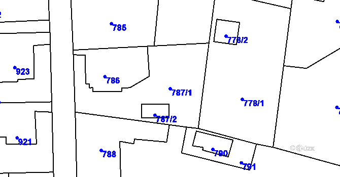 Parcela st. 787/1 v KÚ Dobrá u Frýdku-Místku, Katastrální mapa