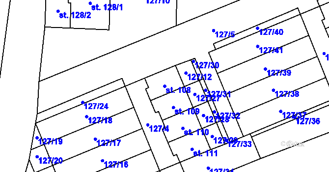 Parcela st. 108 v KÚ Dobrá Voda u Pelhřimova, Katastrální mapa