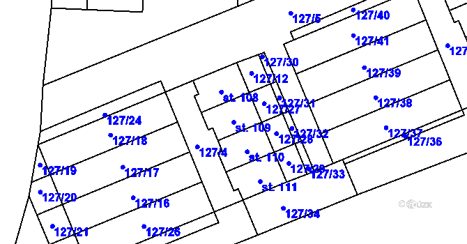 Parcela st. 109 v KÚ Dobrá Voda u Pelhřimova, Katastrální mapa