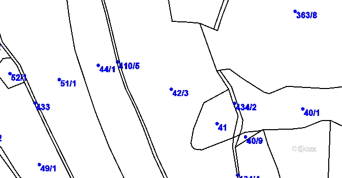 Parcela st. 42/3 v KÚ Dobrá Voda u Pelhřimova, Katastrální mapa
