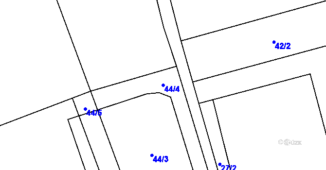 Parcela st. 44/4 v KÚ Dobrá Voda u Pelhřimova, Katastrální mapa