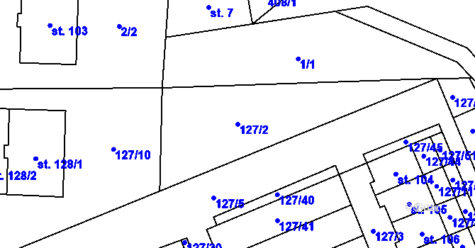 Parcela st. 127/2 v KÚ Dobrá Voda u Pelhřimova, Katastrální mapa