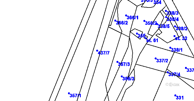 Parcela st. 437/7 v KÚ Dobrá Voda u Pelhřimova, Katastrální mapa