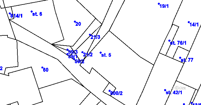 Parcela st. 5 v KÚ Rohovka, Katastrální mapa